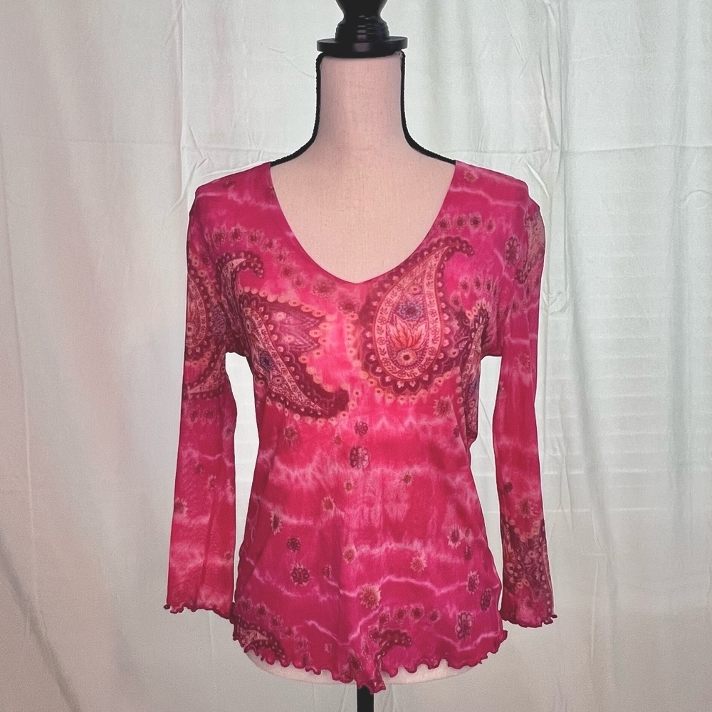 Vintage 2000s Lizzie McGuire inspired Long Sleeve Mesh Top